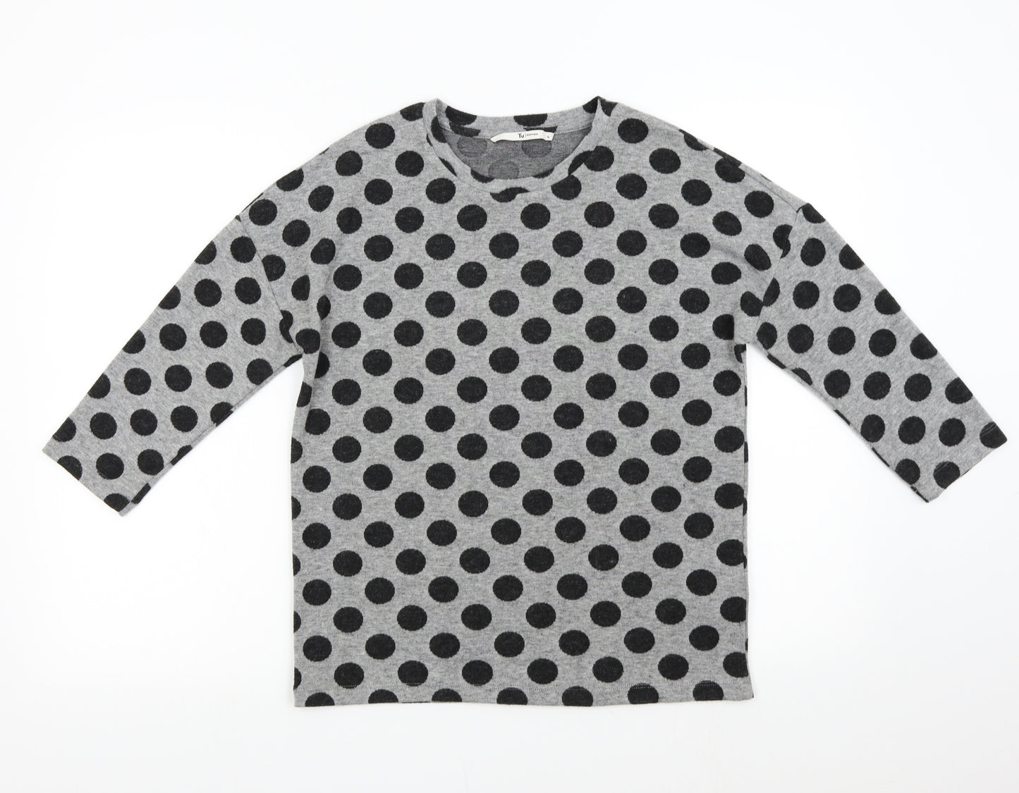 TU Womens Grey Polka Dot Knit Pullover Jumper Size 10