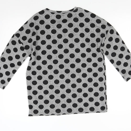 TU Womens Grey Polka Dot Knit Pullover Jumper Size 10