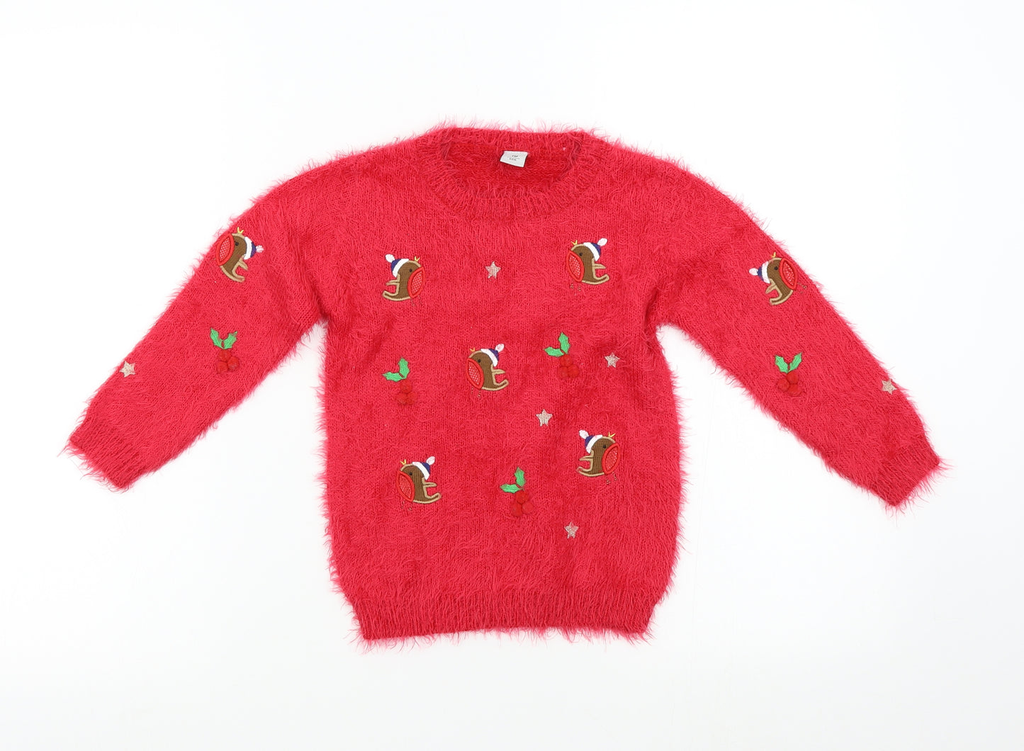 TU Girls Red   Pullover Jumper Size 3-4 Years