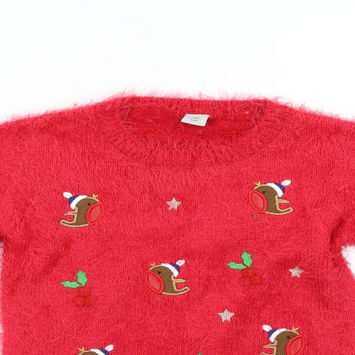 TU Girls Red   Pullover Jumper Size 3-4 Years