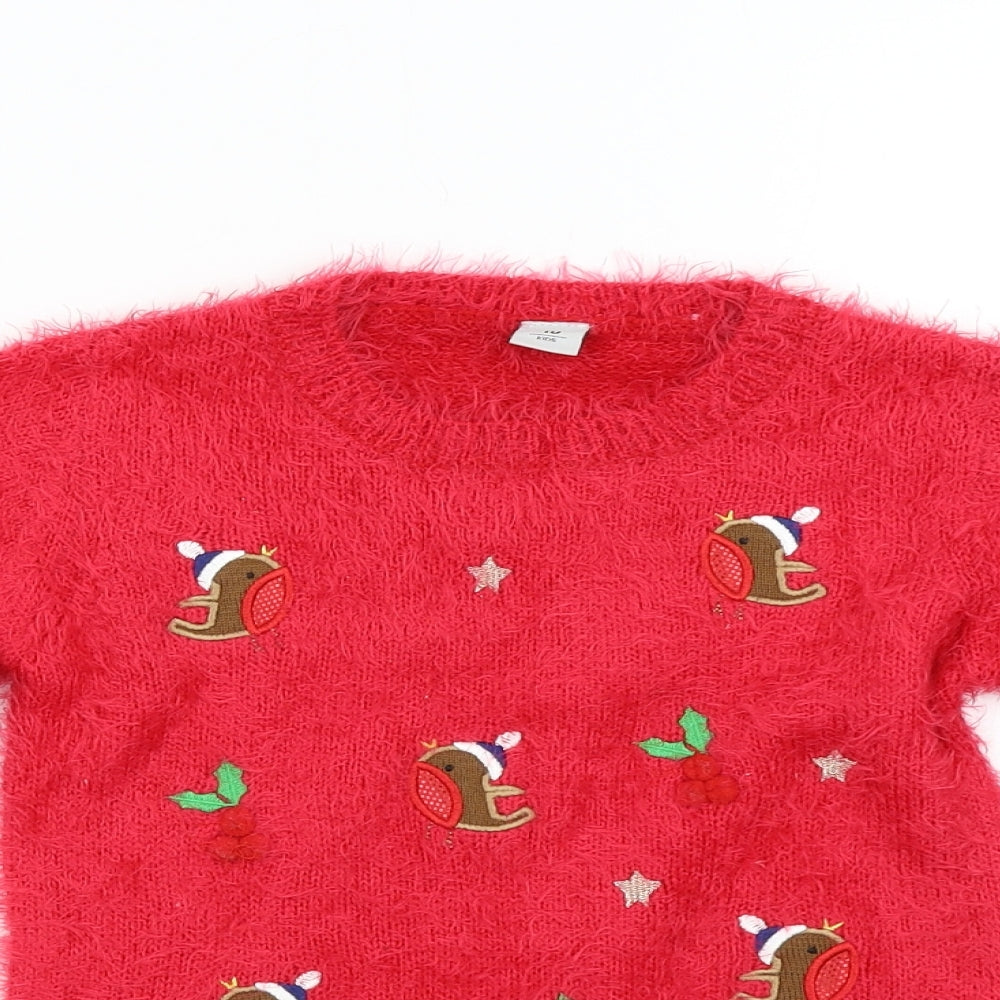 TU Girls Red   Pullover Jumper Size 3-4 Years