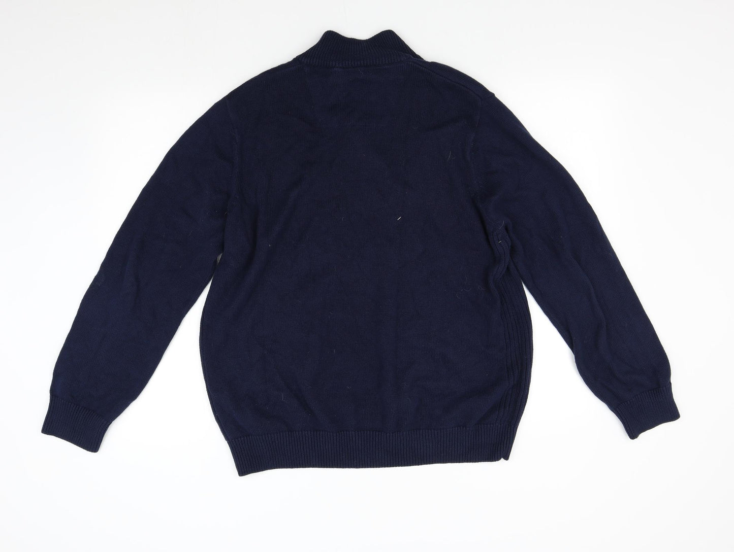 Blue Harbour Mens Blue  Knit Henley Jumper Size L