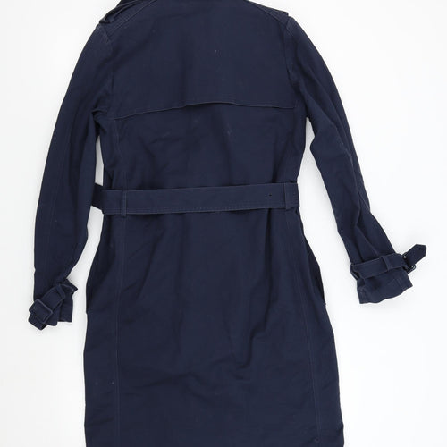 Warehouse Womens Blue   Trench Coat Coat Size 10