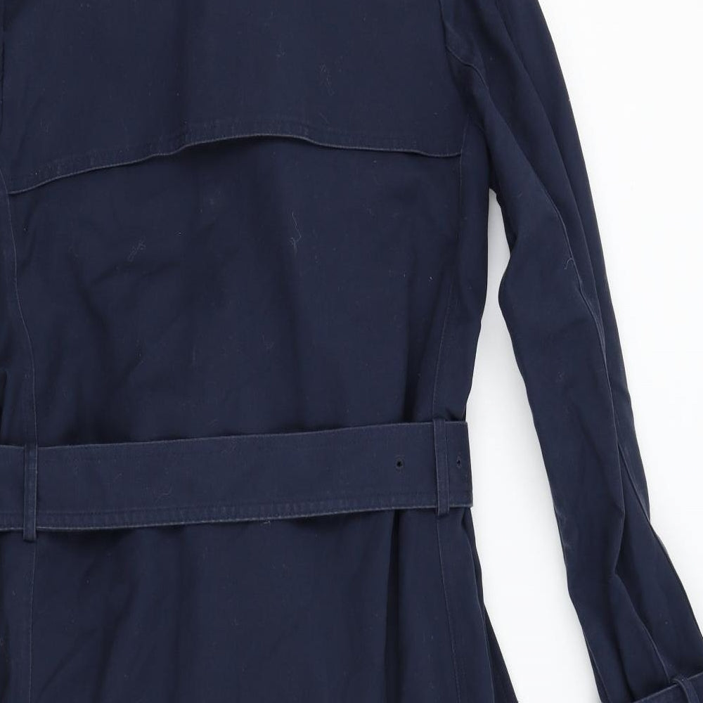 Warehouse Womens Blue   Trench Coat Coat Size 10