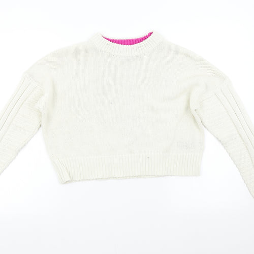 Topshop Womens Ivory  Knit Pullover Jumper Size S