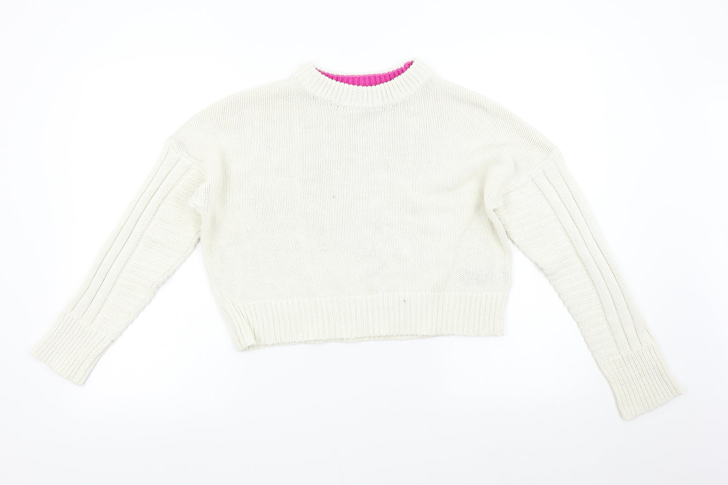 Topshop Womens Ivory  Knit Pullover Jumper Size S