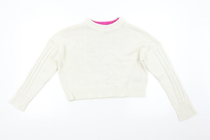Topshop Womens Ivory  Knit Pullover Jumper Size S