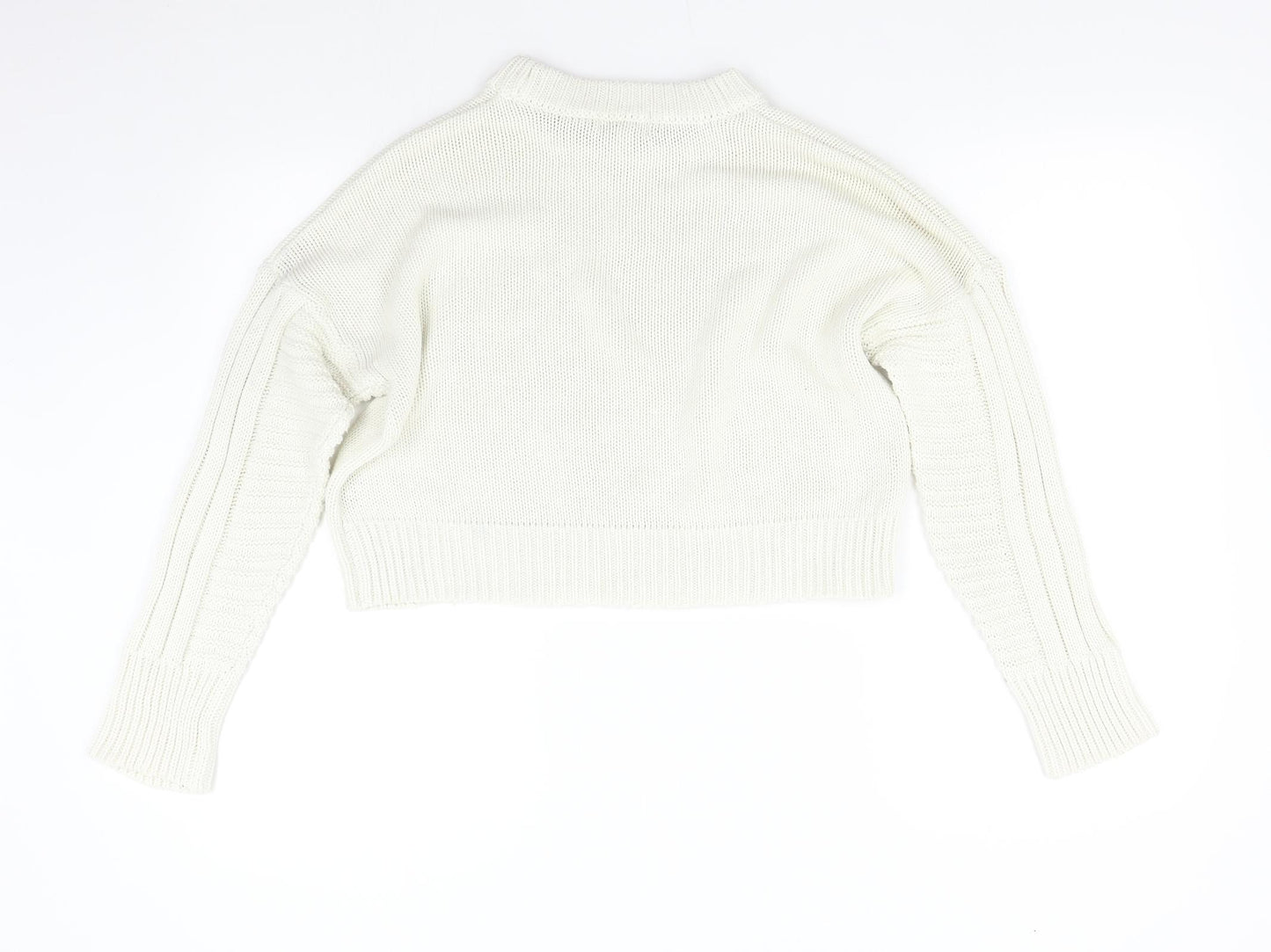 Topshop Womens Ivory  Knit Pullover Jumper Size S