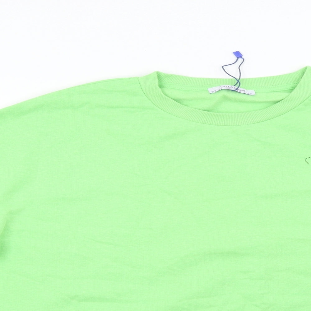 Zara Womens Green   Pullover Sweatshirt Size M