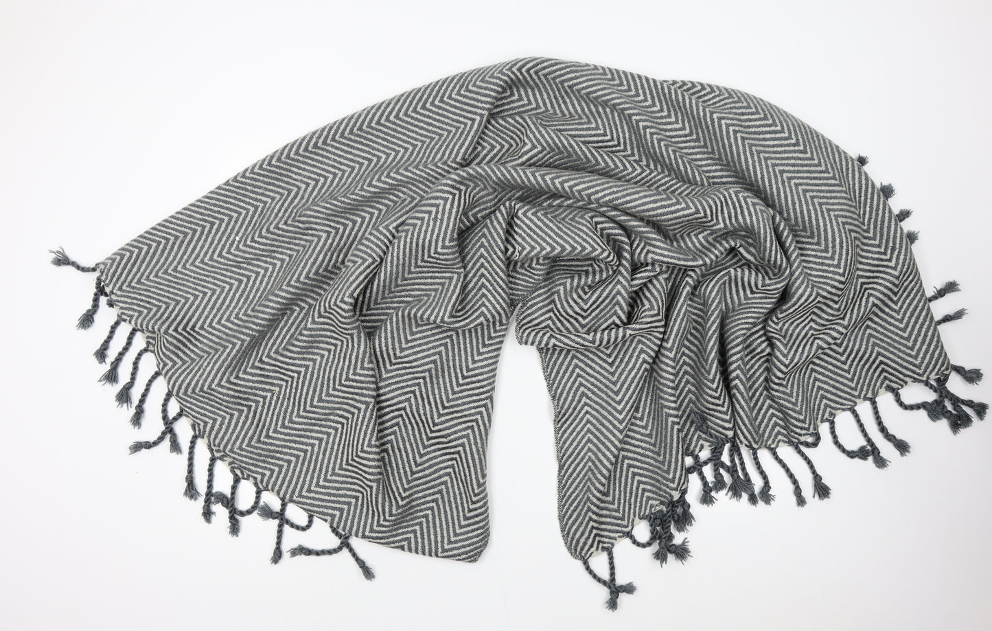 Colours Womens Grey Geometric   Shawl/Wrap