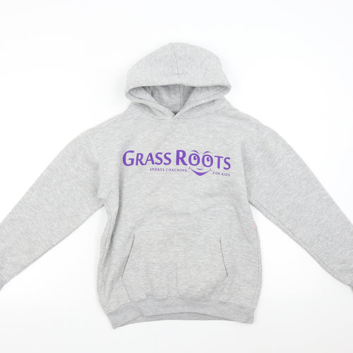 Cotton Ridge Girls Grey   Pullover Hoodie Size 9-10 Years  - Grass Roots Sports Coaching