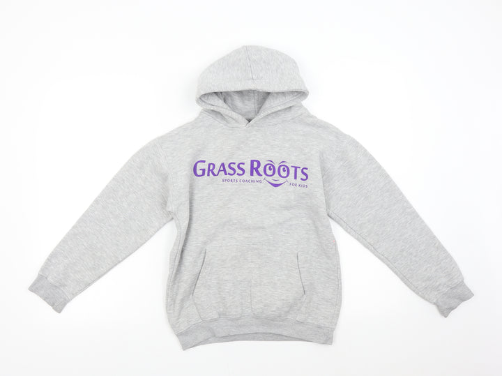 Cotton Ridge Girls Grey   Pullover Hoodie Size 9-10 Years  - Grass Roots Sports Coaching