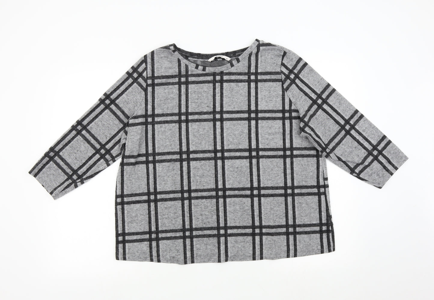 TU Womens Grey Check Knit Pullover Jumper Size 20