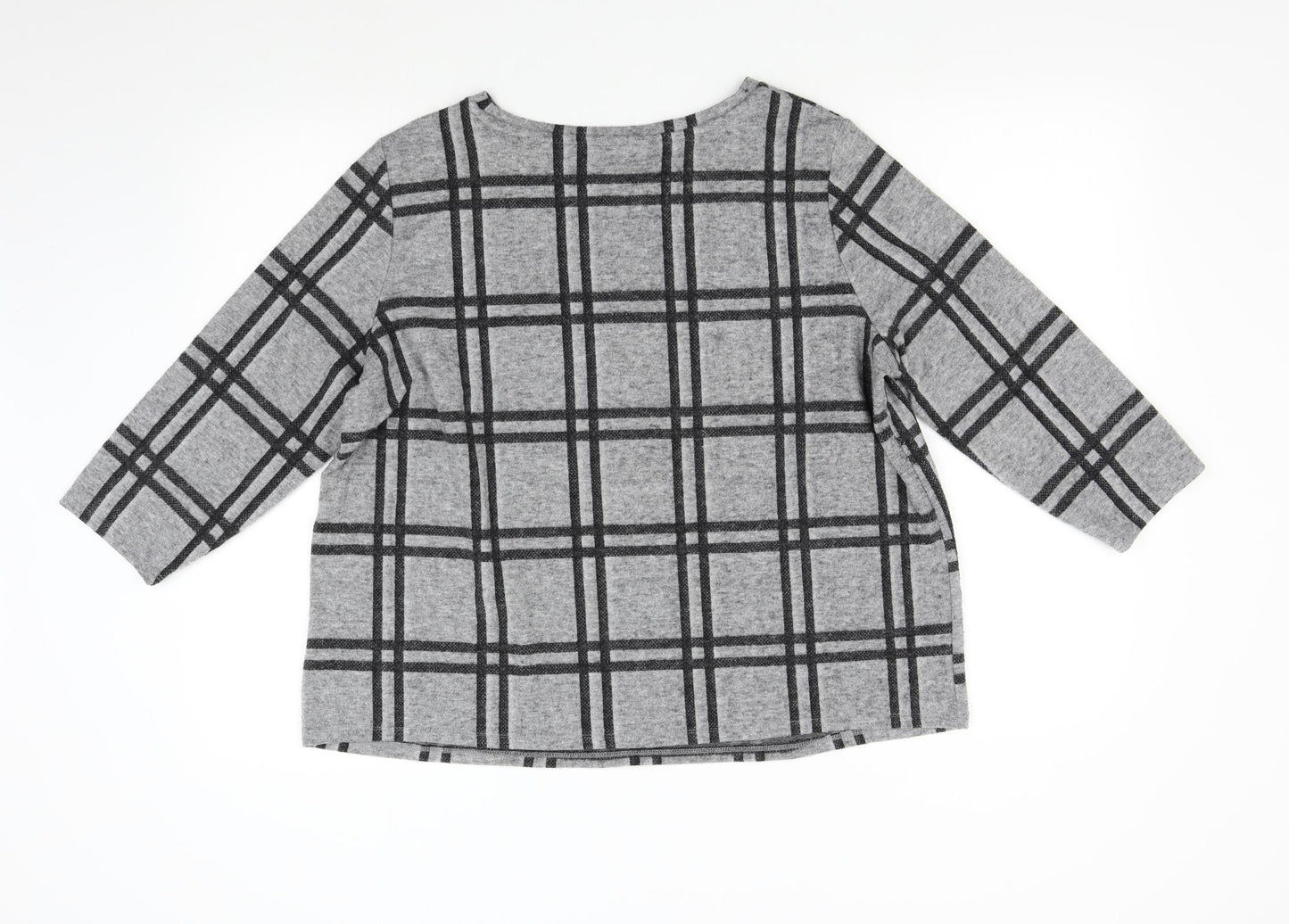 TU Womens Grey Check Knit Pullover Jumper Size 20