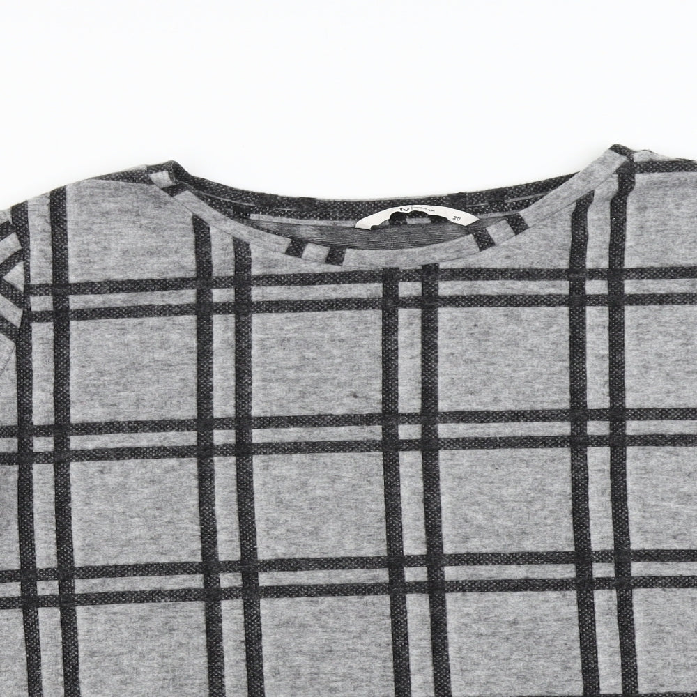 TU Womens Grey Check Knit Pullover Jumper Size 20