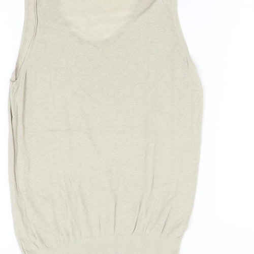 M&S Womens Beige  Knit Vest Jumper Size S