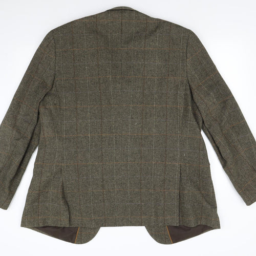 Jack Reid Mens Green Herringbone Tweed Jacket Suit Jacket Size 2XL