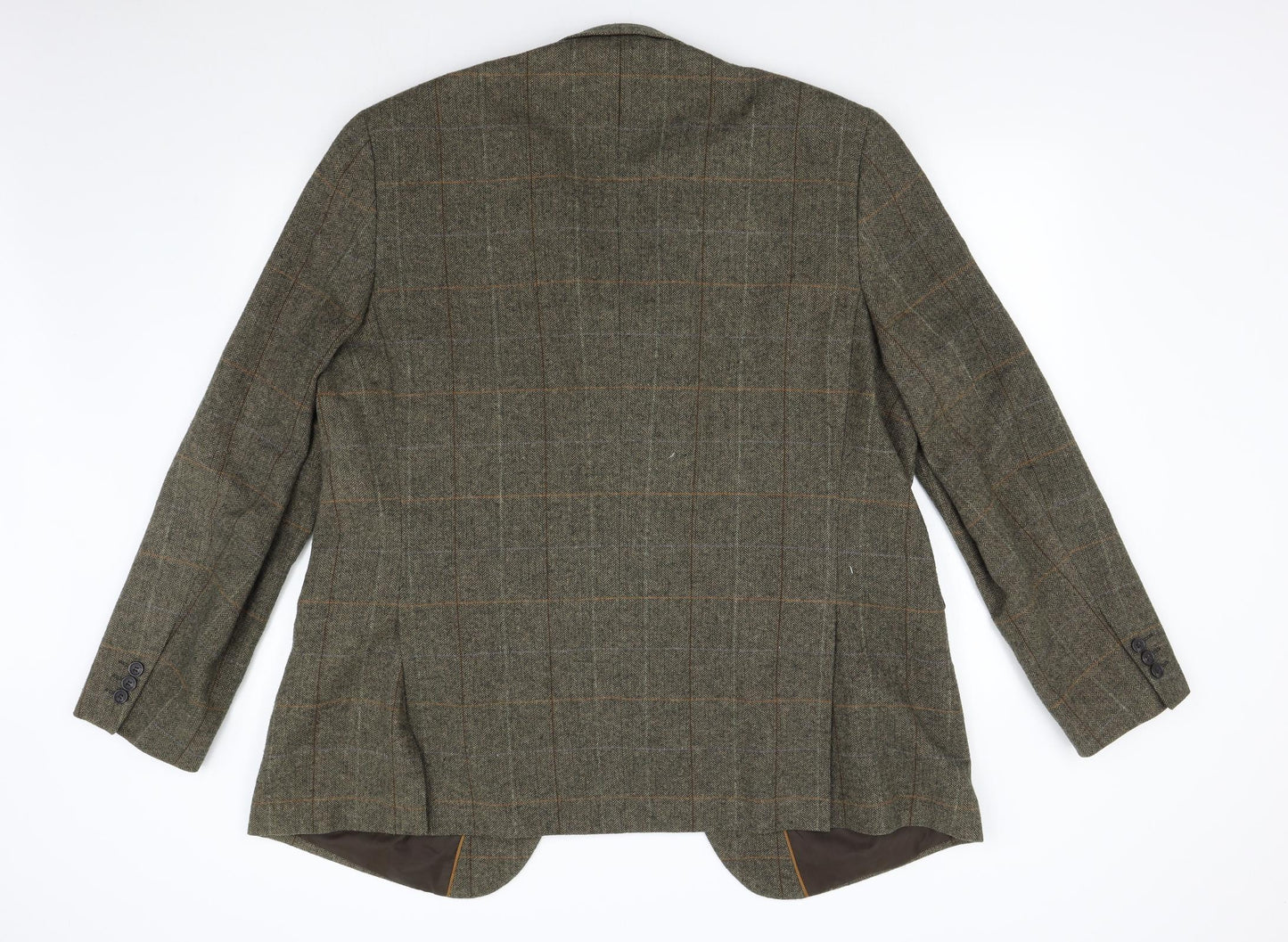 Jack Reid Mens Green Herringbone Tweed Jacket Suit Jacket Size 2XL