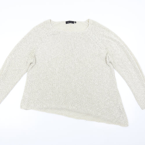 New Look Womens Beige  Knit Pullover Jumper Size 14  - Asymmetrical Hem