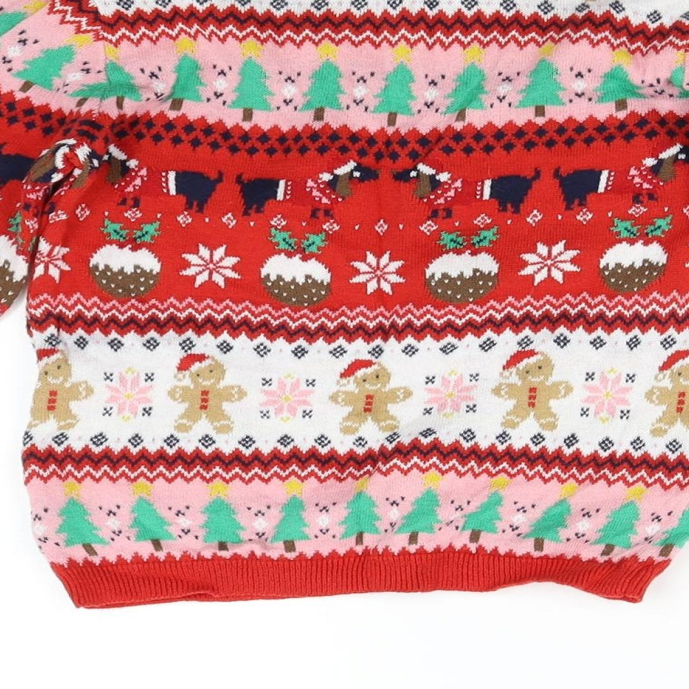 TU Girls Multicoloured  Knit Pullover Jumper Size 4-5 Years  - Christmas