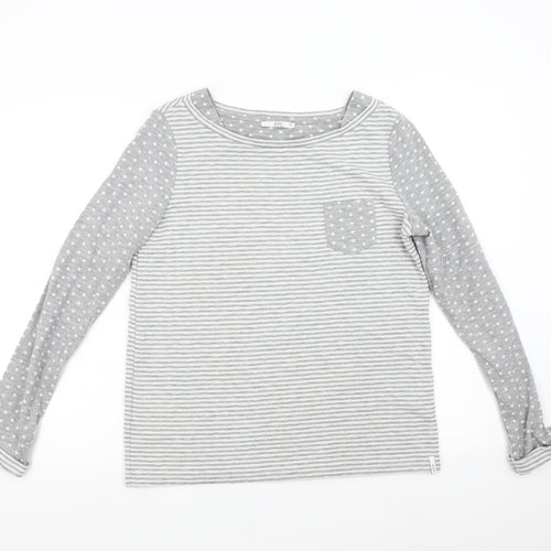 EDC Womens Grey Striped  Top Pyjama Top Size M