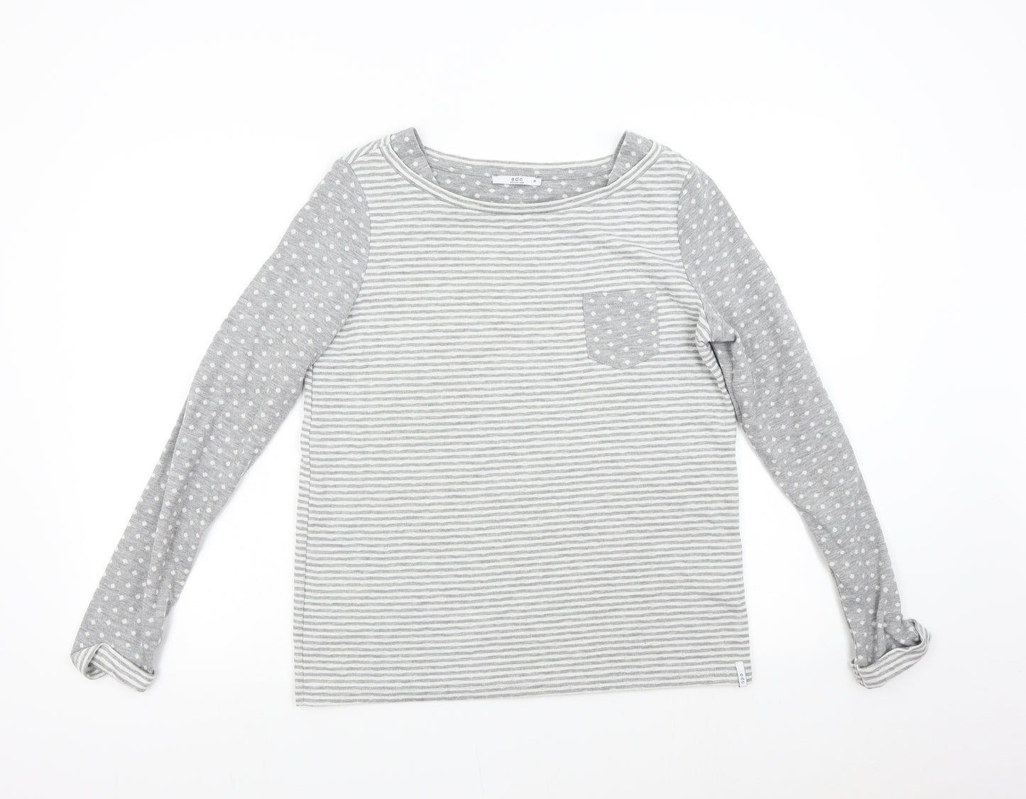 EDC Womens Grey Striped  Top Pyjama Top Size M