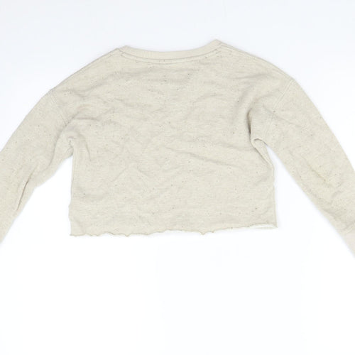 NEXT Girls Beige   Pullover Sweatshirt Size 7 Years  - Butterfly