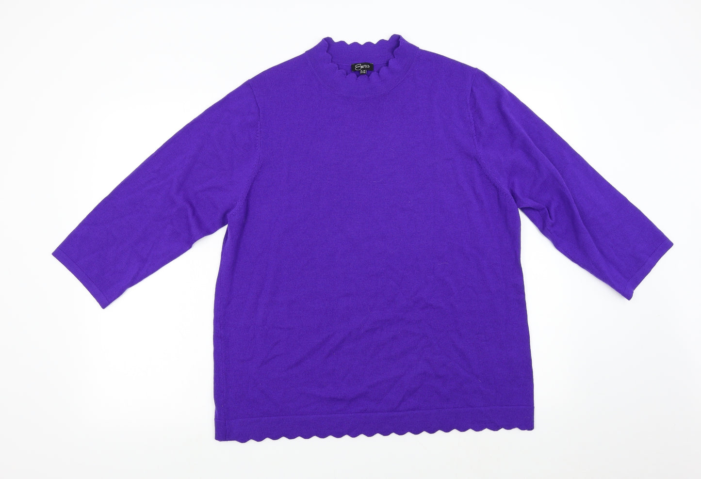 Eureco Womens Purple  Knit Pullover Jumper Size 20  - 100% Extra Fine Merino Wool