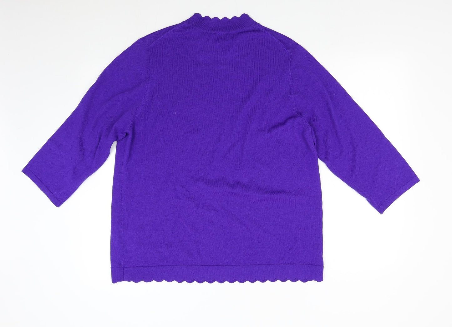 Eureco Womens Purple  Knit Pullover Jumper Size 20  - 100% Extra Fine Merino Wool