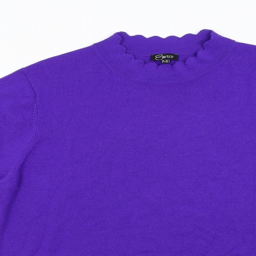 Eureco Womens Purple  Knit Pullover Jumper Size 20  - 100% Extra Fine Merino Wool