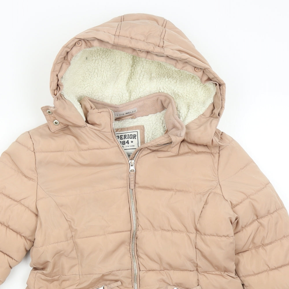 M&S Girls Pink   Overcoat Coat Size 11-12 Years