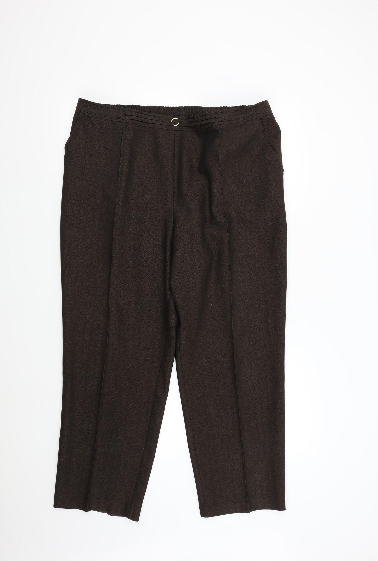 M&S Womens Brown   Trousers  Size 18 L26 in - Short