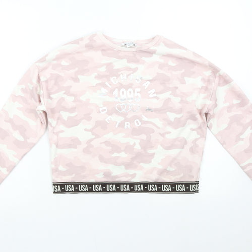 Primark Girls Pink Camouflage  Pullover Sweatshirt Size 12-13 Years  - USA