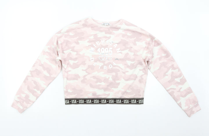 Primark Girls Pink Camouflage  Pullover Sweatshirt Size 12-13 Years  - USA