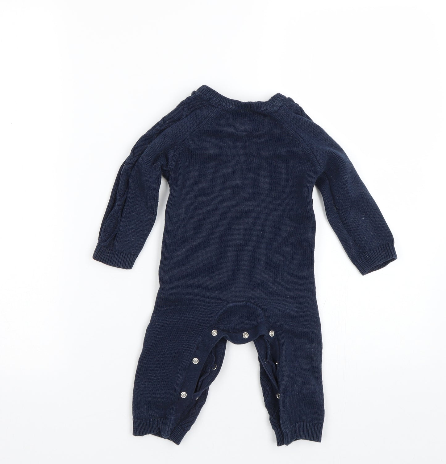 F&F Boys Blue Argyle/Diamond  Coverall One-Piece Size 9-12 Months