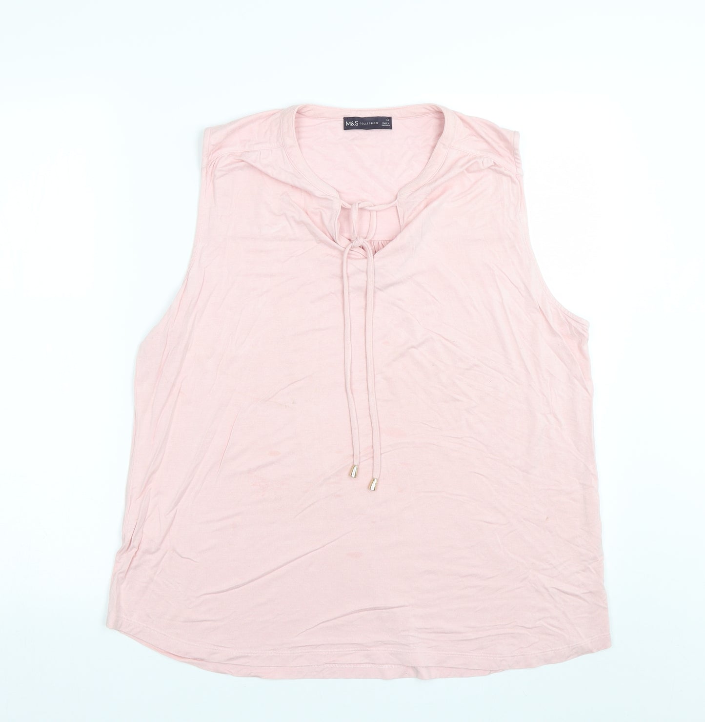 M&S Womens Pink   Basic Tank Size 16