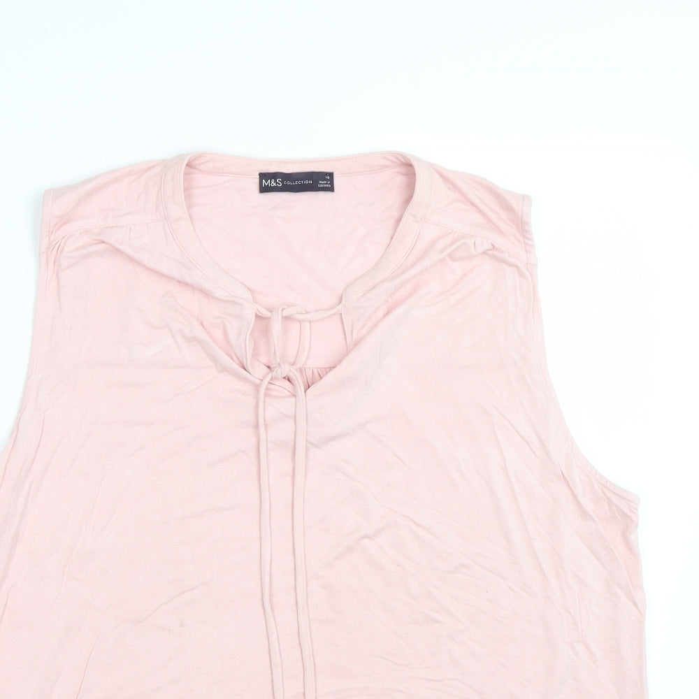 M&S Womens Pink   Basic Tank Size 16