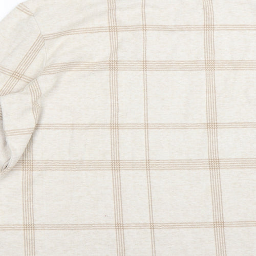 M&S Womens Beige Check  Pullover Jumper Size 14
