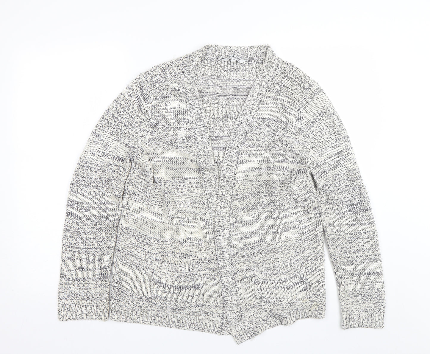 Debenhams Womens Beige Striped  Cardigan Jumper Size 16