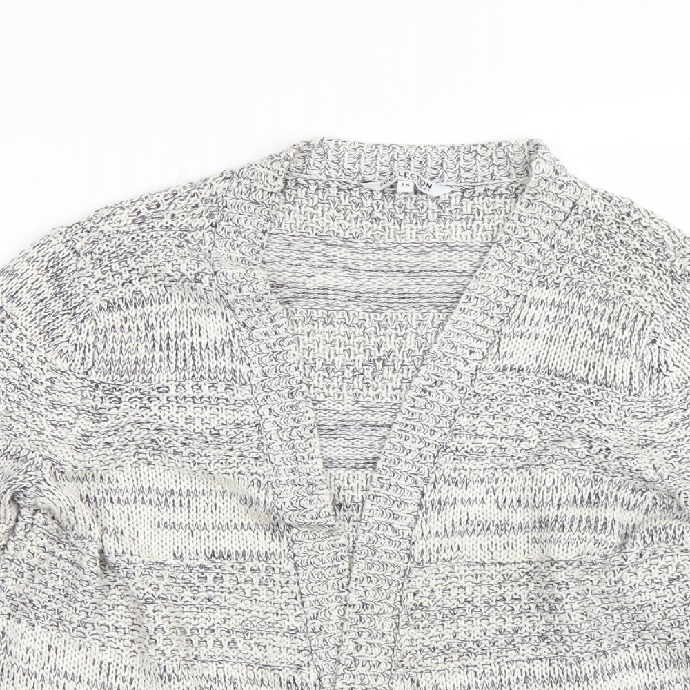 Debenhams Womens Beige Striped  Cardigan Jumper Size 16