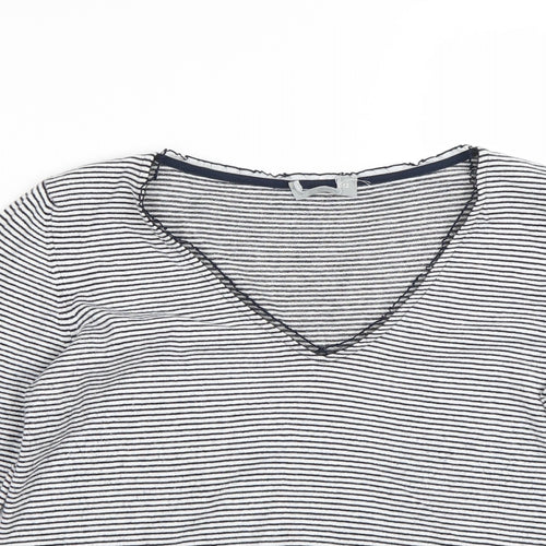 Bonmarché Womens White Striped  Pullover Jumper Size 12