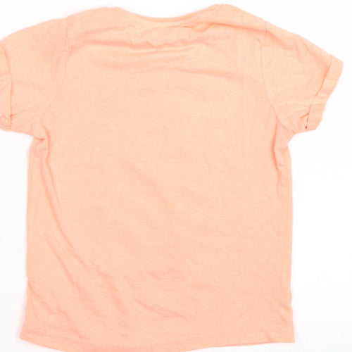 Primark Girls Orange   Basic T-Shirt Size 7-8 Years  - PINEAPPLE
