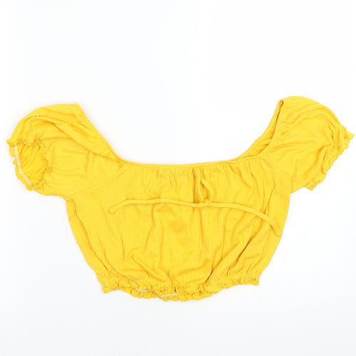 Primark Womens Yellow   Cropped T-Shirt Size XS