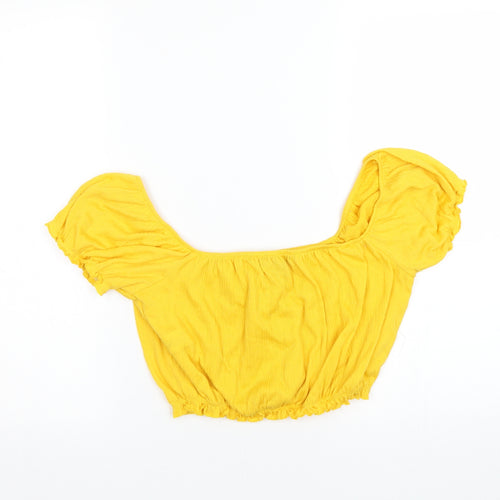 Primark Womens Yellow   Cropped T-Shirt Size XS