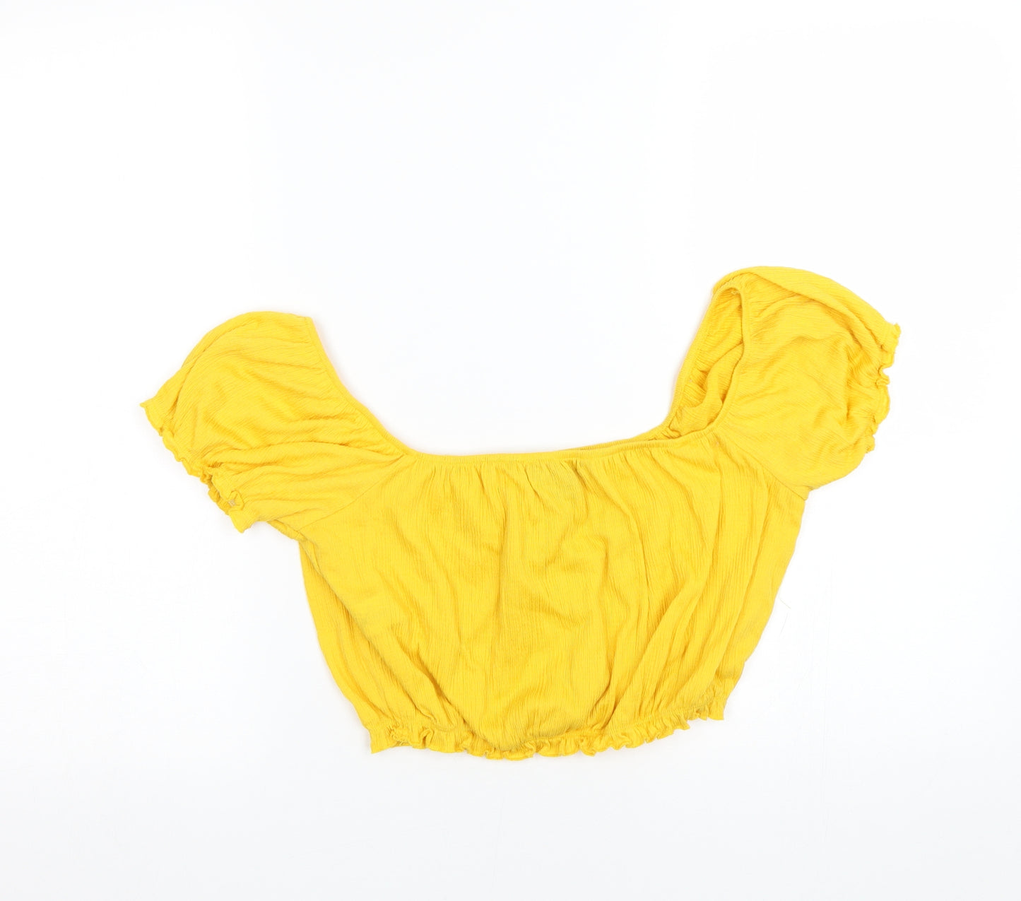 Primark Womens Yellow   Cropped T-Shirt Size XS