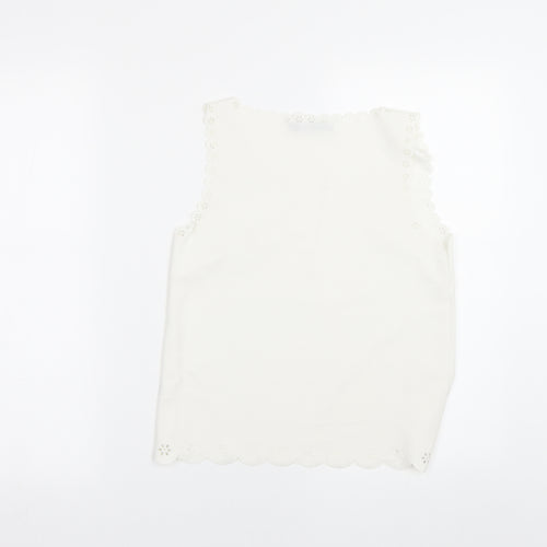 Primark Womens White Floral  Basic Tank Size 8