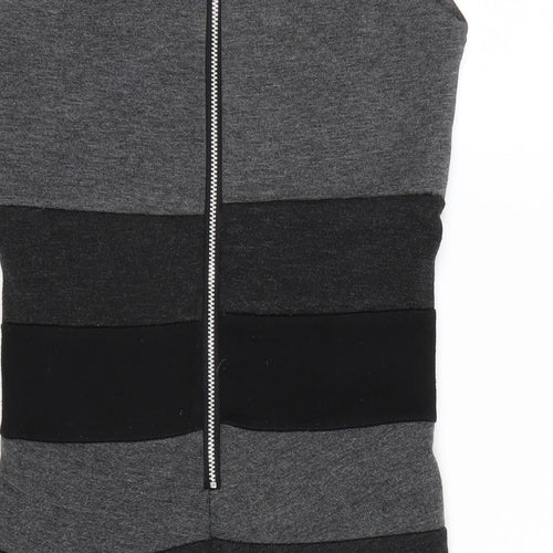 Alter London Womens Black Striped  Wrap Dress  Size 8