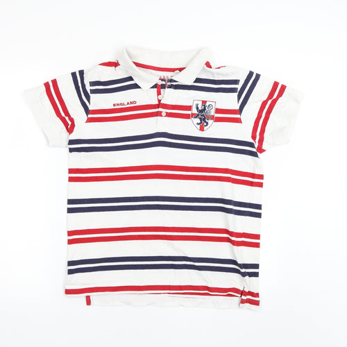 Preworn Mens White Striped   Polo Size S
