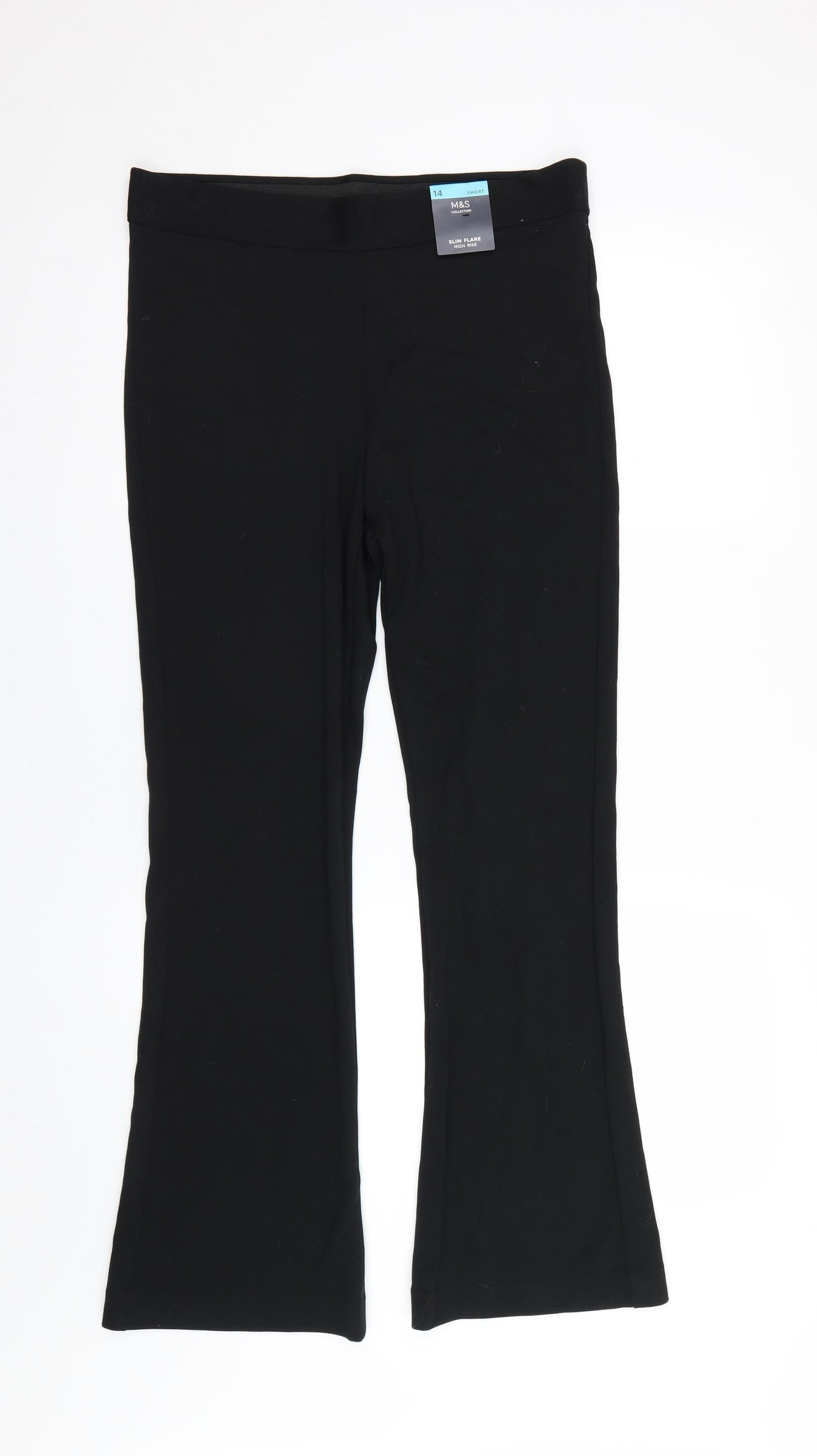 M&S Womens Black   Trousers  Size 12 L28 in