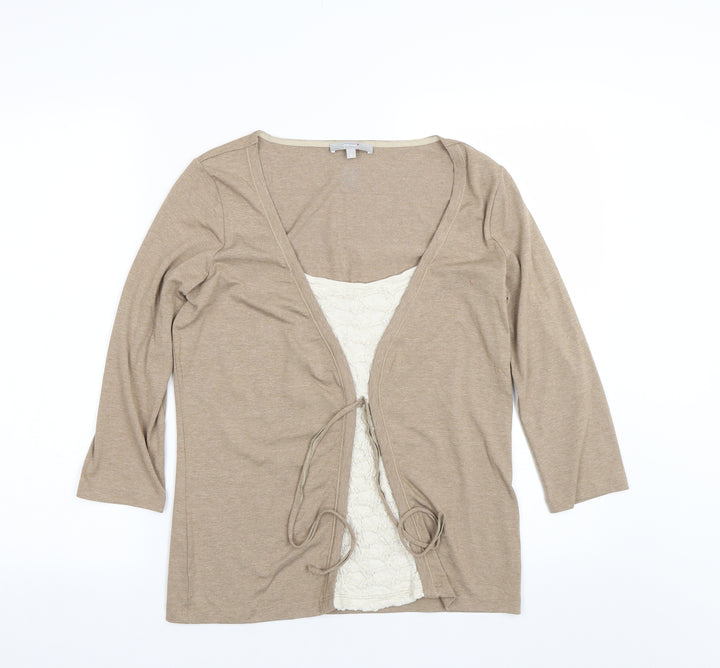 Per Una Womens Brown Basic T-Shirt Size 10